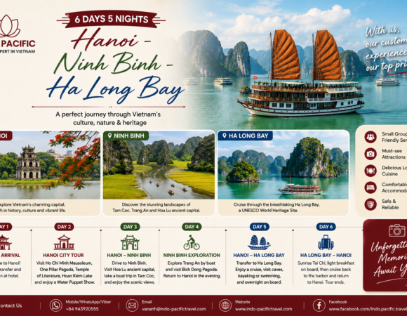 Unforgettable 6 Days 5 Nights in Vietnam: Explore Hanoi, Ninh Binh & Ha Long Bay
