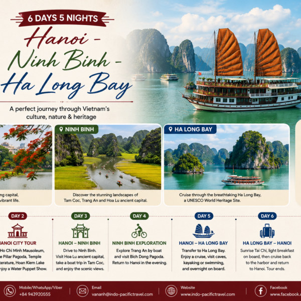 Unforgettable 6 Days 5 Nights in Vietnam: Explore Hanoi, Ninh Binh & Ha Long Bay