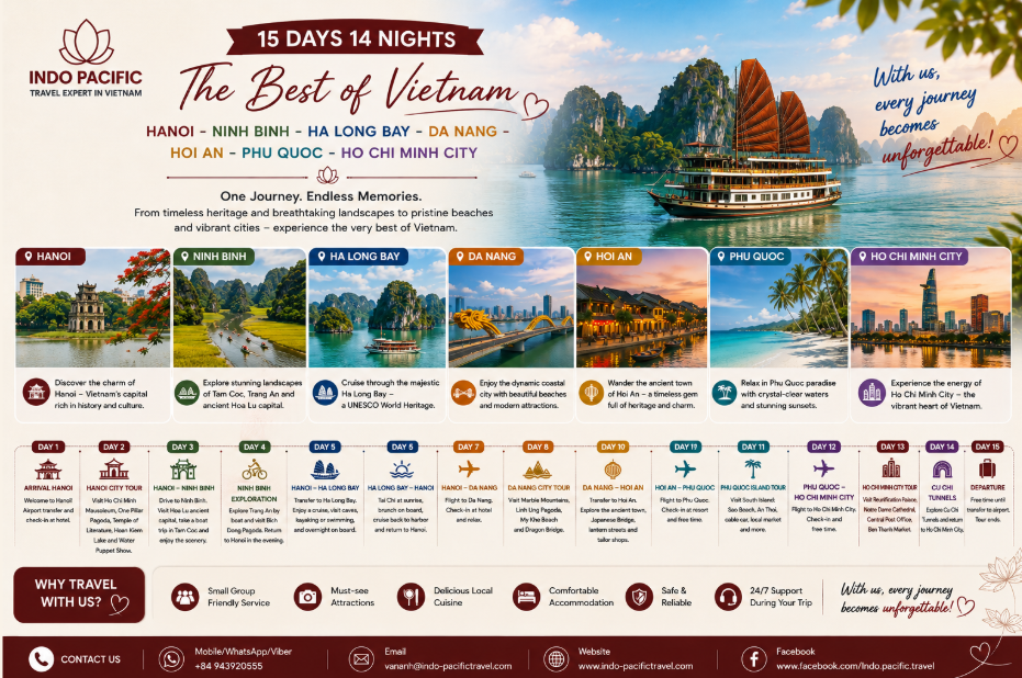 15 Days 14 Nights Vietnam Tour